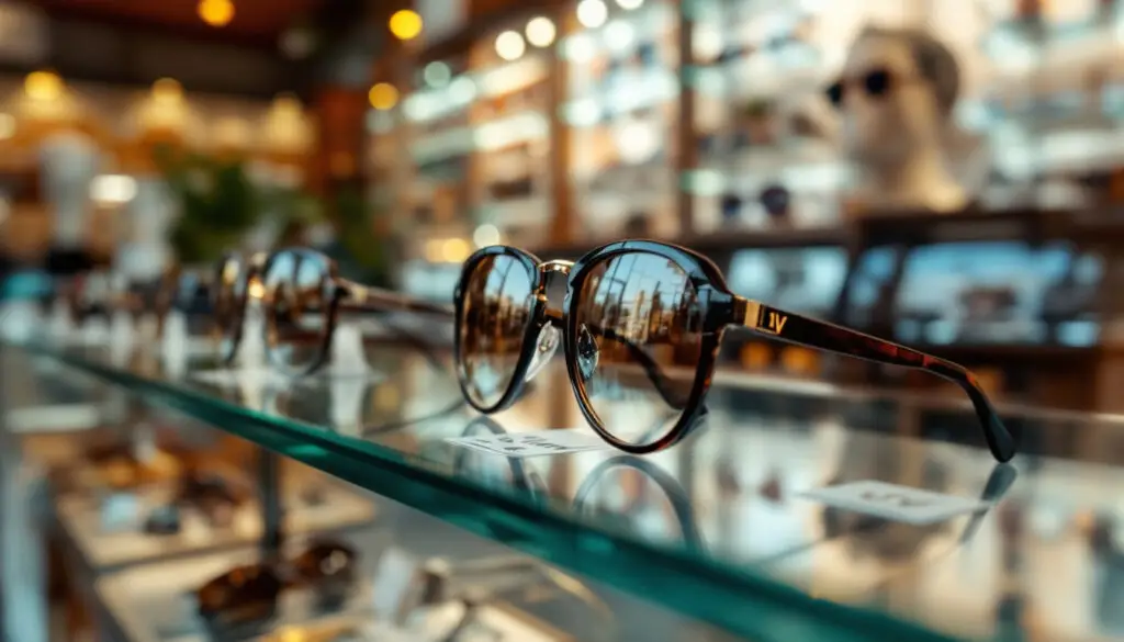 Lunettes de soleil proposées par un opticien à Fès avec verres protecteurs contre les UV.