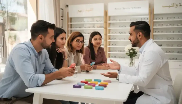 Consultation de lentilles de contact à Fès, choix entre les lentilles journalières et mensuelles